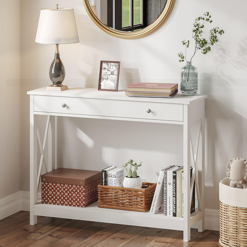 Sandria 12'' Console Table, White