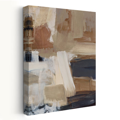 Beale Street Abstract I Brown Contemporary Abstract Black White Brown Brush Stroke