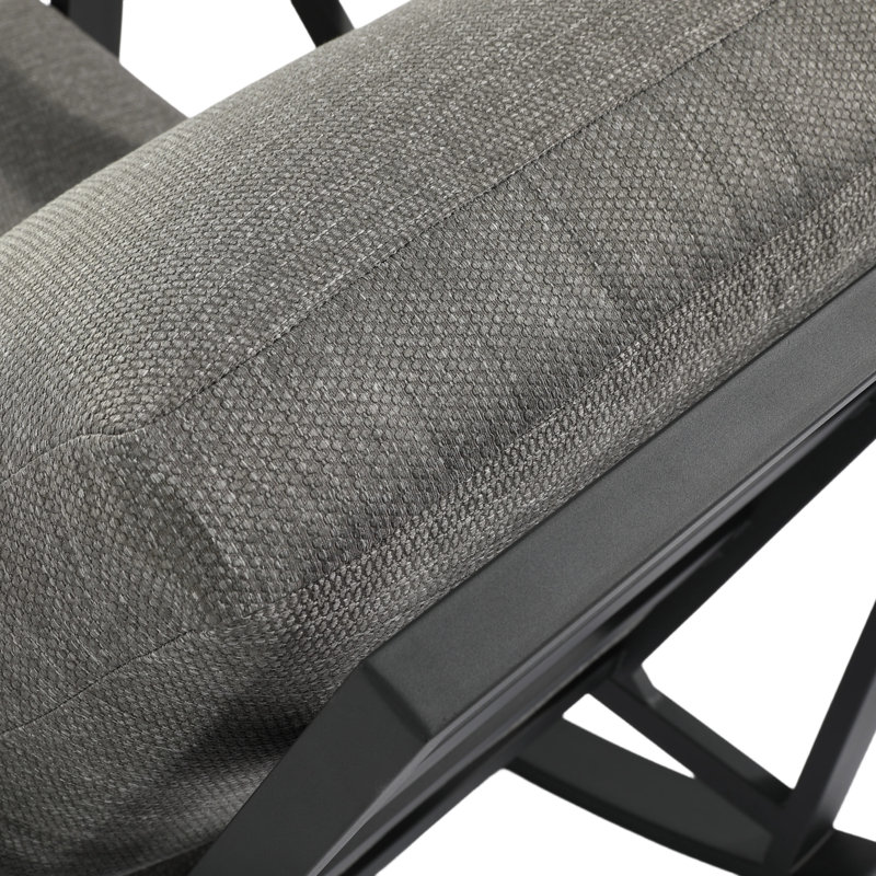 Chaise berçante d'extérieur avec coussins Chair Chaise berçante d'extérieur avec accoudoirs en bois, Gris