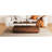 Modern Led Lights Coffee Table, 47.2" Rectangular With Double Storage Table In Warm Walnut 2 Drawers-1910599788-1910599779