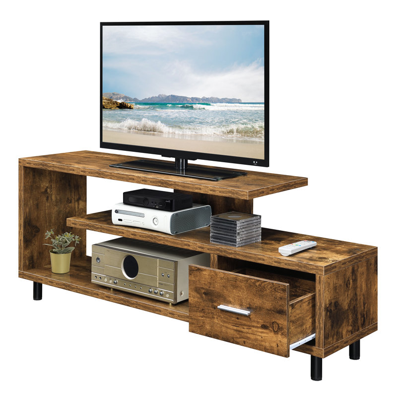 Edwin Unfinished TV Stand for TVs up to 60", Solid Wood, Barnwood