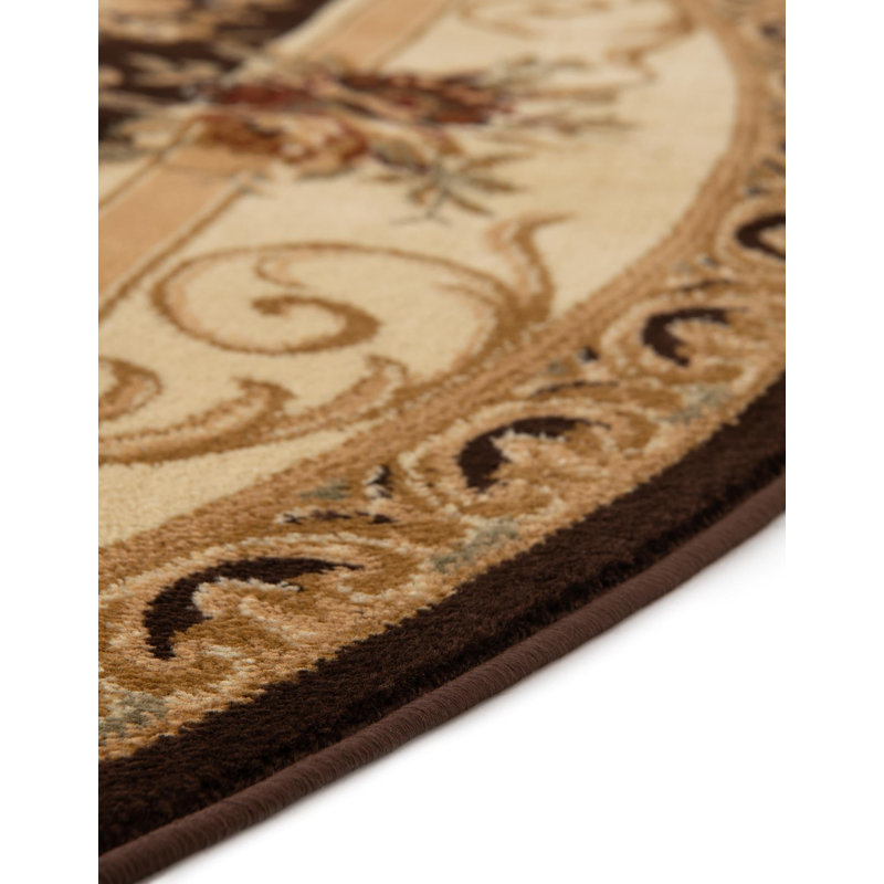 Debora Oriental Area Rug, Round 7'10", Brown