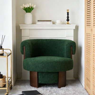 Fauteuil d'appoint large pivotant rembourré Boucle