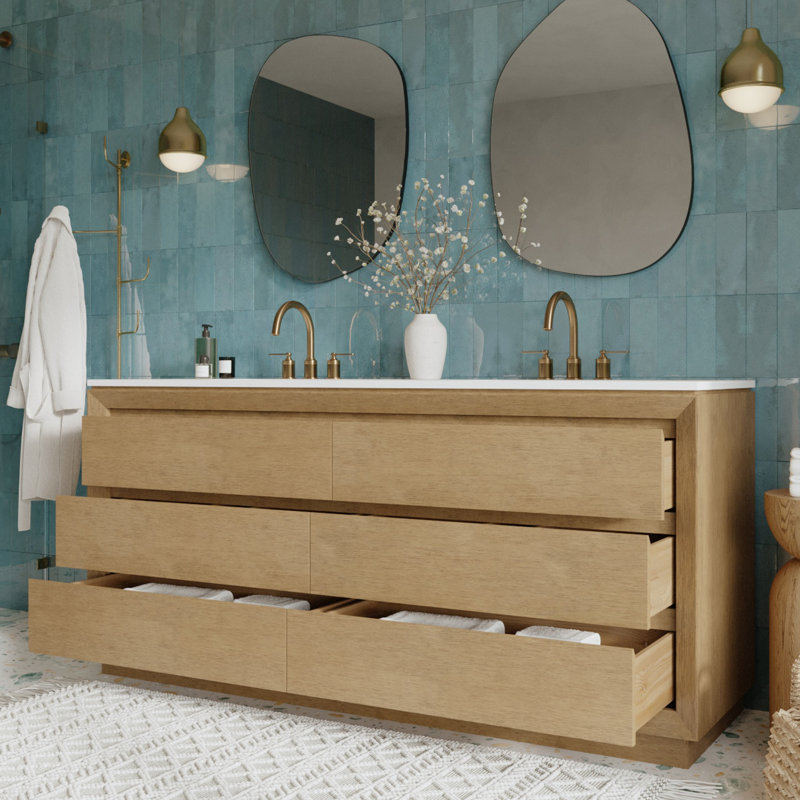Antony 72'' Double Bathroom Vanity with Quartz Top