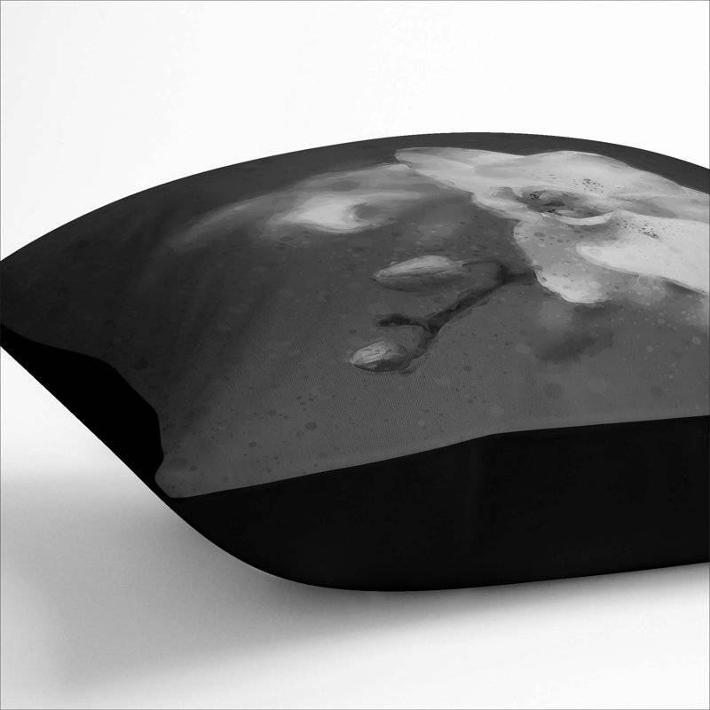 Square Throw Cushion, Black, 40cm H x 40cm W x 15cm D
