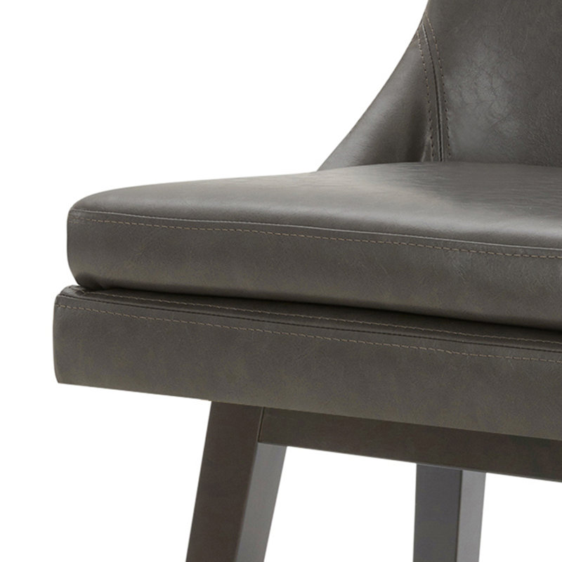Aleksy Swivel Upholstered Counter Stool with Solid Wood Frame, Retro Gray, Counter Stool (26.5" Seat Height)