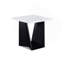 Ensemble de table basse moderne 3 pièces Table de bout Table de bout luxueuse avec faux-marbre et base angulaire noire Meuble de salon en bois blanc-1029905750