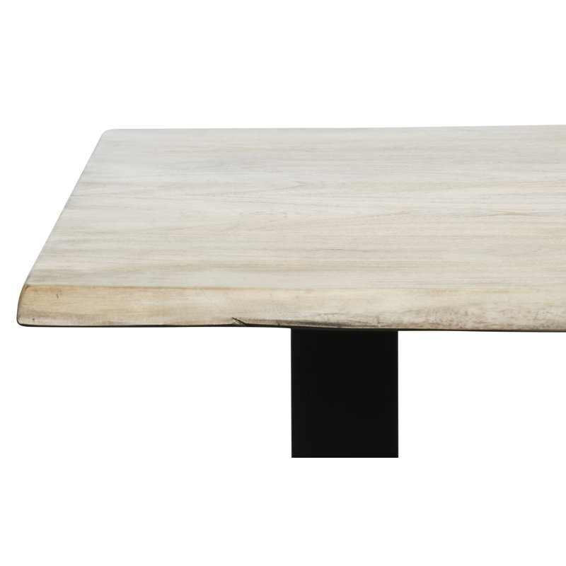Farsund Dining Table, H77 x L160 x W85cm, Light Acacia Limed, Black