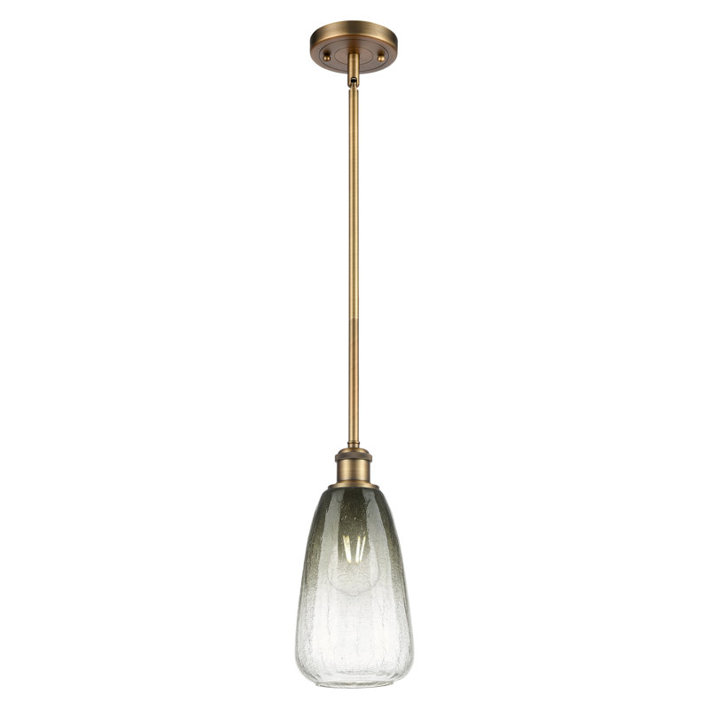 Mini luminaire suspendu avec tige 6 po Ballston - Brookhaven, Laiton brossé, Ardoise