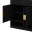 59.1" Farmhouse Sideboard Buffet With 3 Drawers & 4 Doors, Storage Cabinet With Adjustable Shelf & Open Compartments-1699832411