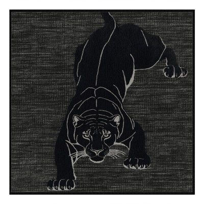  Tapis noir lavable Jaguar Big Cats
