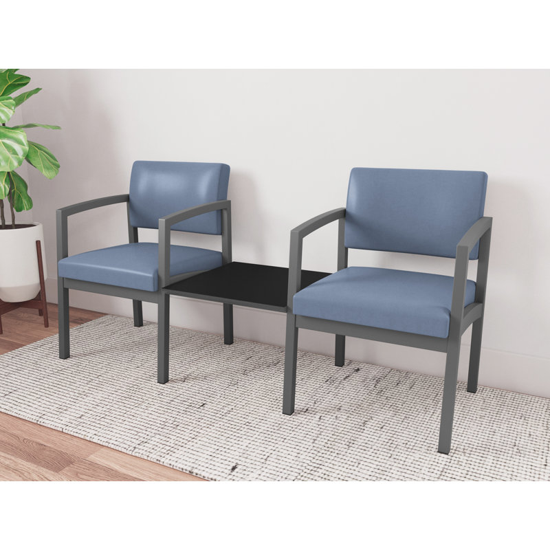 Structure tandem 2 places avec table centrale en acier Lenox, Fosse Sentry, Gris anthracite / noir minuit, Midnight Black