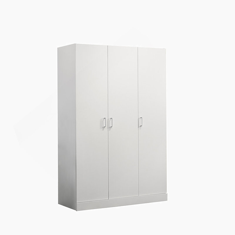 Armoire à 3 portes, armoire avec tablettes de rangement et tringle