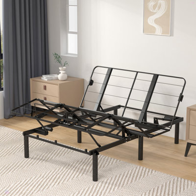 Zero-Clearance Adjustable Bed Base Frame Head And Foot Incline Quiet Motor Queen Size Zero Gravity, Dual USB A+C Ports