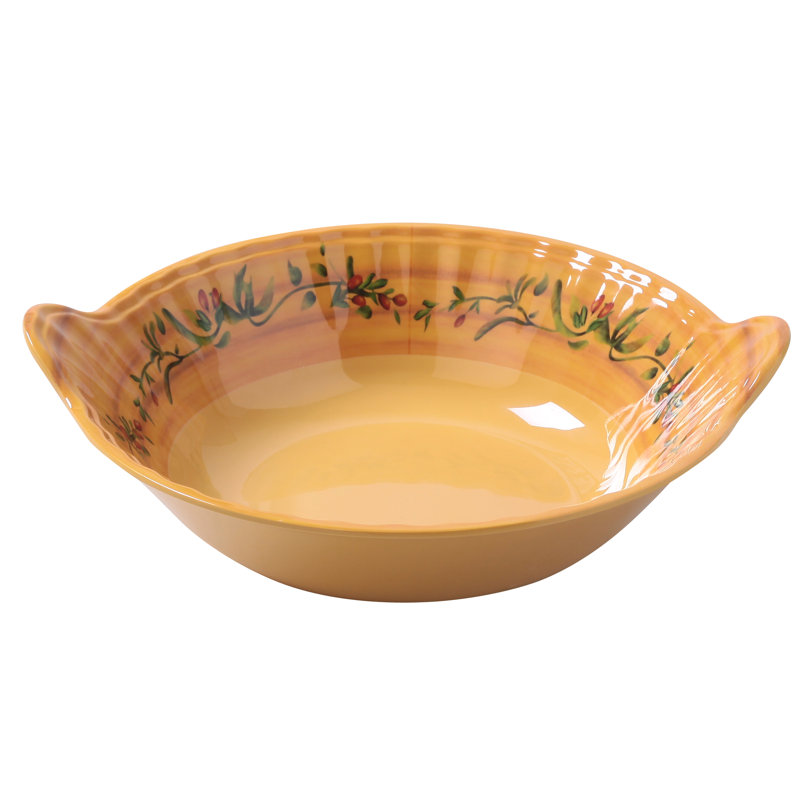Yanco Olive Melamine Serving Bowl
