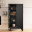 Armoire de cuisine Mikenlee en métal noir - Étagères autoportantes réglables pour la cuisine, le garde-manger et la salle de bain-1486349823