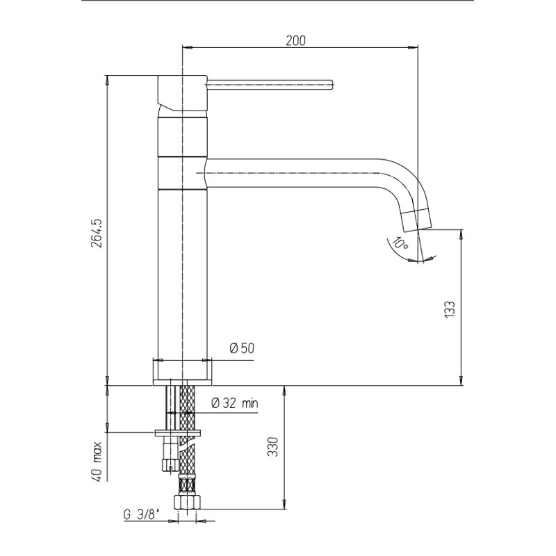 Piralla Cox Kitchen Faucet, Chrome