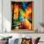 «Colorful Couple Stroll In Rainy France - Couple», reproduction d'art sur toile jaune