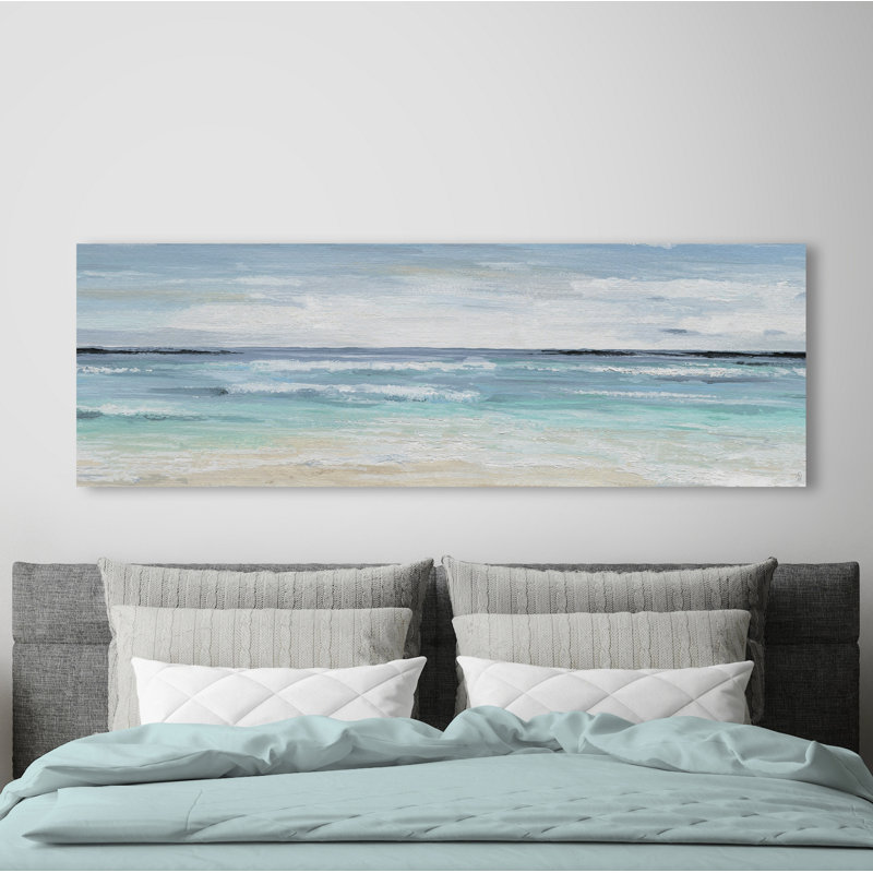 Beach On 1 Piece Wrapped Canvas Wall Art, 38cm H x 114cm W x 3.81cm D