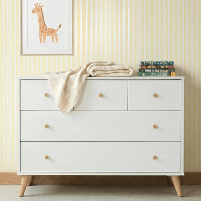 dadada Austin 5-Drawer Dresser - White/Natural