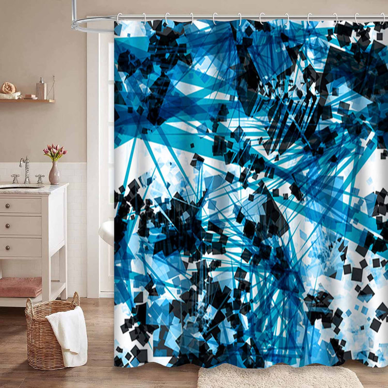 Rideau de douche foncé avec 12 crochets, L 72 po x l 72 po