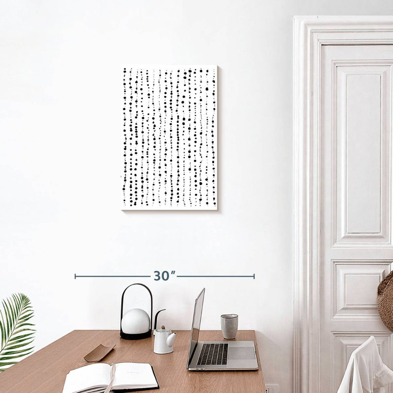 Avery Minimal Dots Lines Black White, 24" H x 16" W