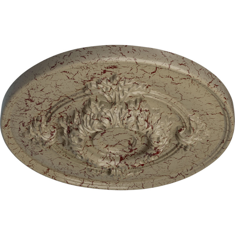 Médaillon de plafond Endurathane Whitman, DE 13 po x P 1 3/8 po (pour les auvents jusqu'à 3 3/4 po), fini givré peint à la main