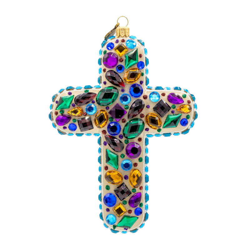 Ornement en forme de croix bejewelée