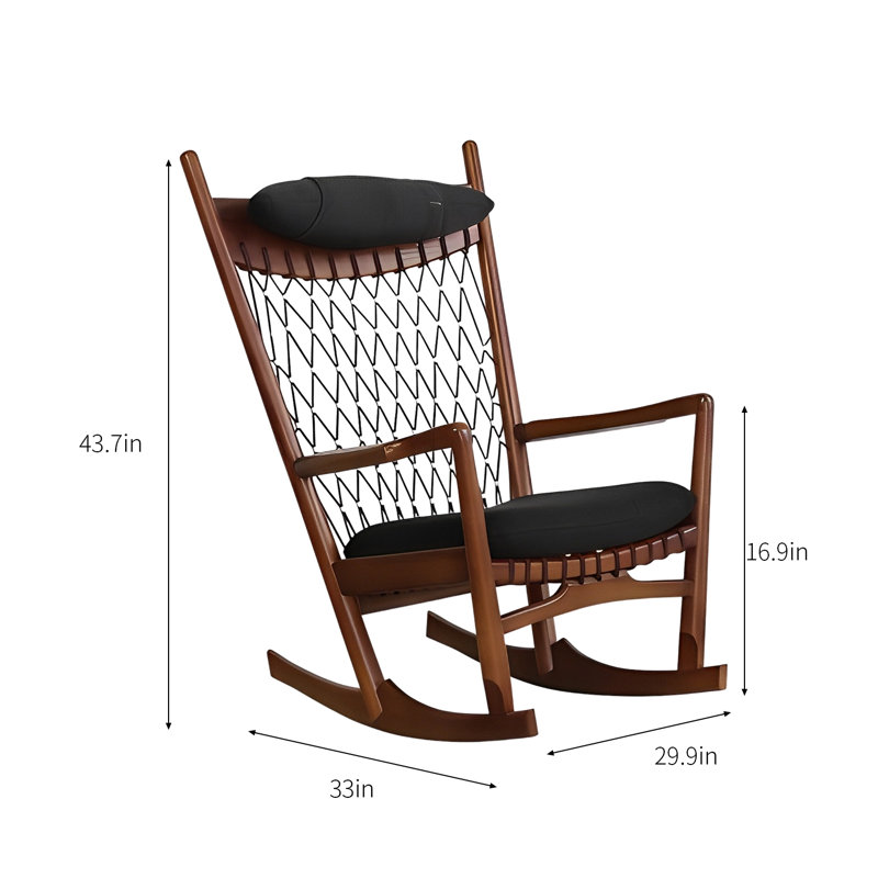 Chaise berçante, Noir, Brun