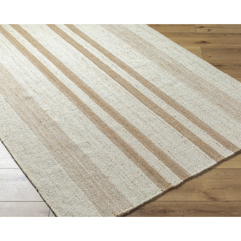 Bolu Hand Tufted Wool Striped Area Rug, Rectangle 8' x 10'