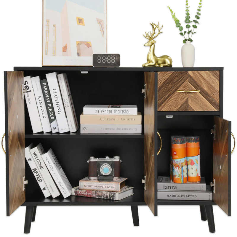 Kamyar 3 - Door Accent Cabinet, Black