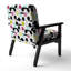 Fauteuil d'appoint rembourré à motifs multicolores à pois circulaires