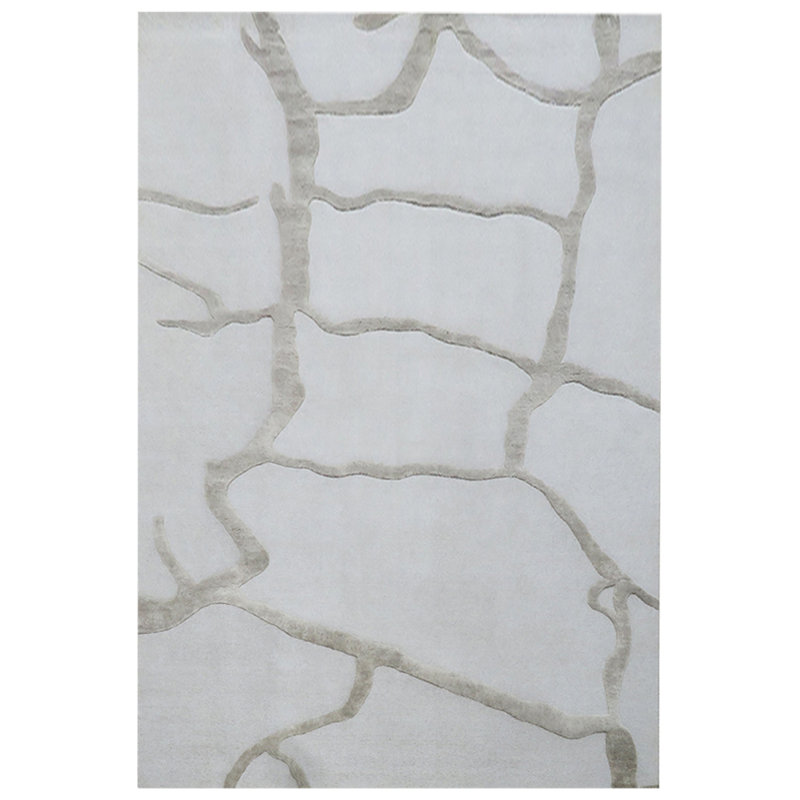 Linen Abstract Area Rug, Rectangle 6' x 9'