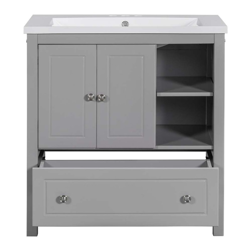 Ensemble de meuble-lavabo simple 30 po, Gris