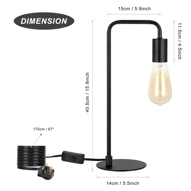 Lampe de table noire