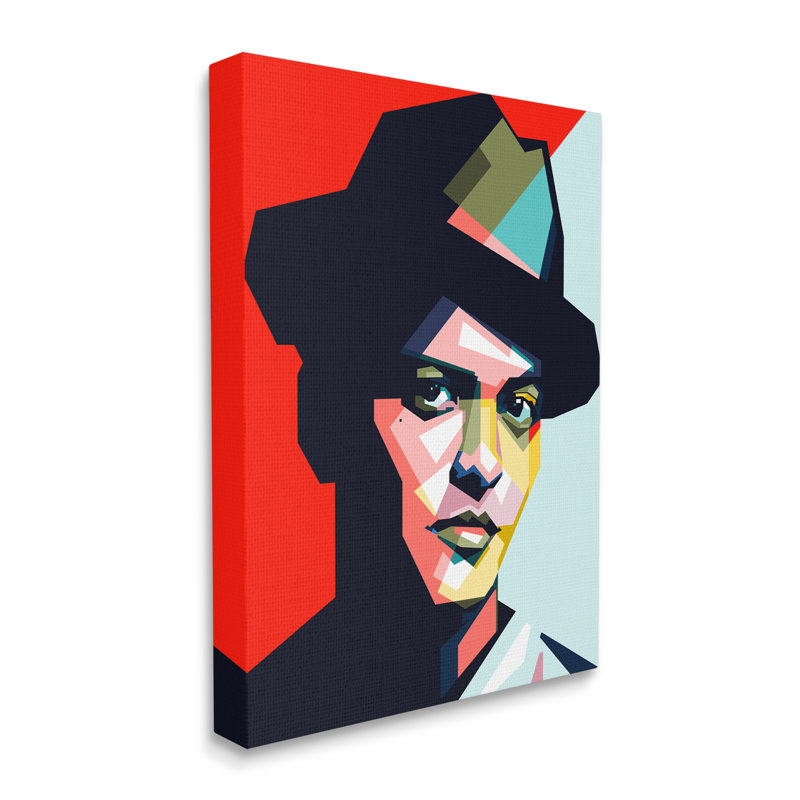 «Bruno Mars Modern Pop Portrait Abstract géométrique», H 48 po x l 36 po x P 1,5 po