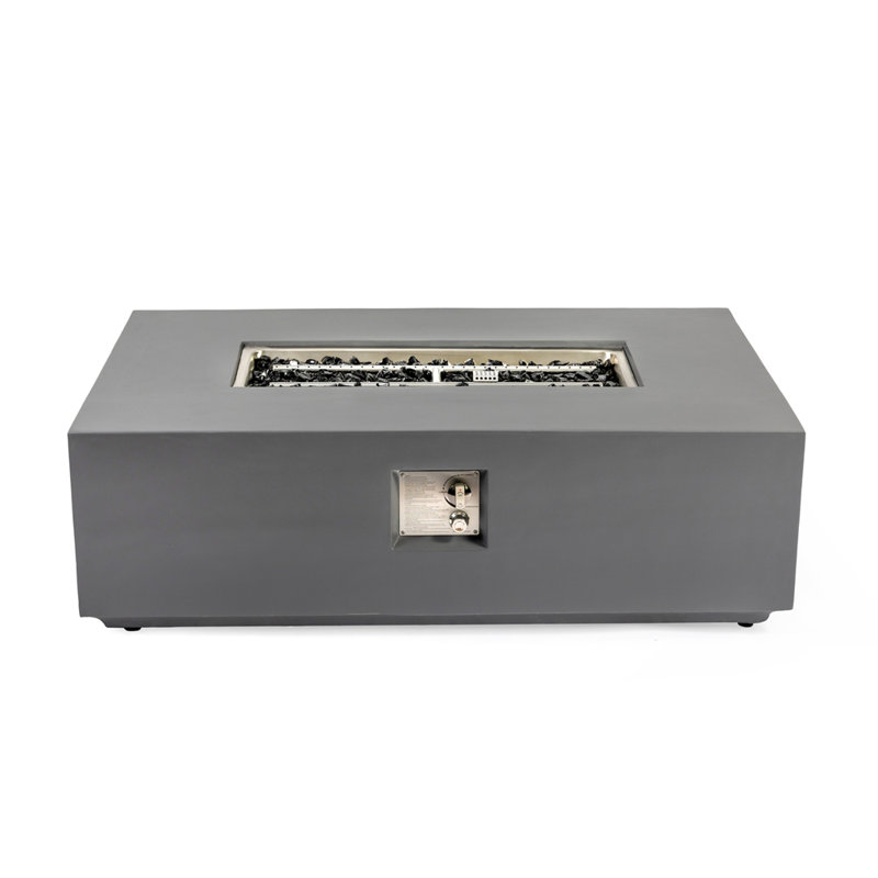 Concrete Propane/Natural Gas Fire Pit Table, Light Gray