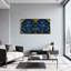 Plantes et fleurs, motif floral or bleu-895475001