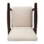 Chaise de style Mid-Century moderne avec revêtement beige et structure d'appoint brun