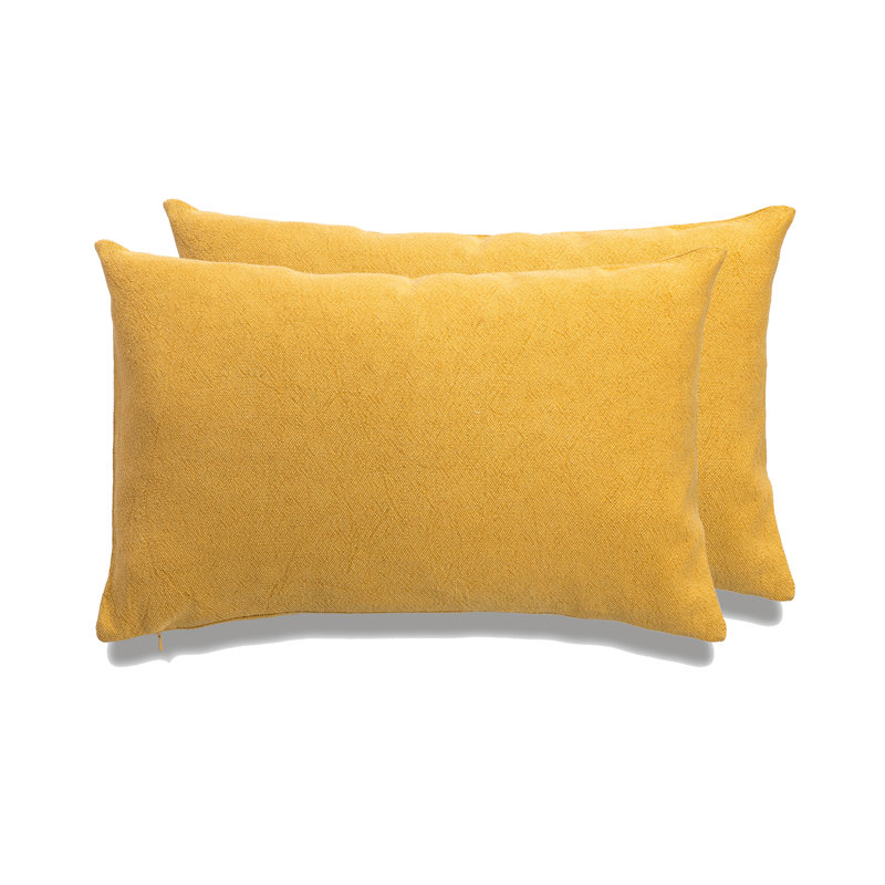 SEATTLE SOLID Linen Throw Pillow, Polyester/Polyfill, Yellow