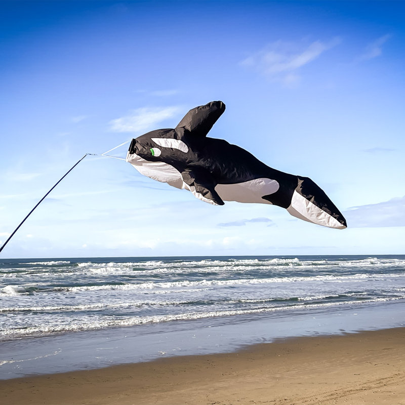 Large Black and White Orca 3D Windsock