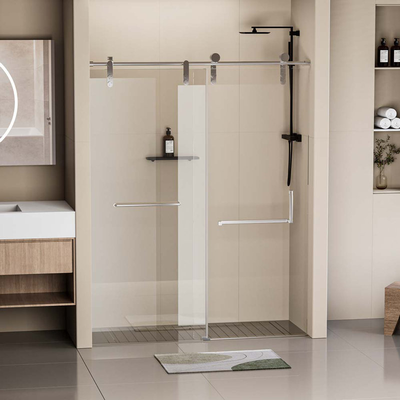 Porte de douche sans cadre de l 44 po x H 76 po