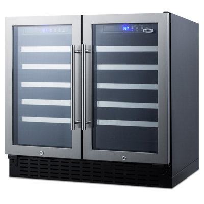 Summit Appliance Dual Zone 35.38'' 68 Bottle Wine Refrigerator