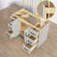 Base de meuble-lavabo simple 48 po en bois massif gris clair autoportant avec fermeture en douceur