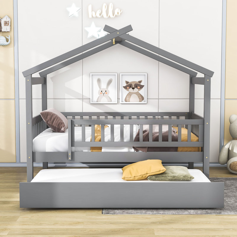 Dustee Wood Daybed with Slats, Gray, Twin