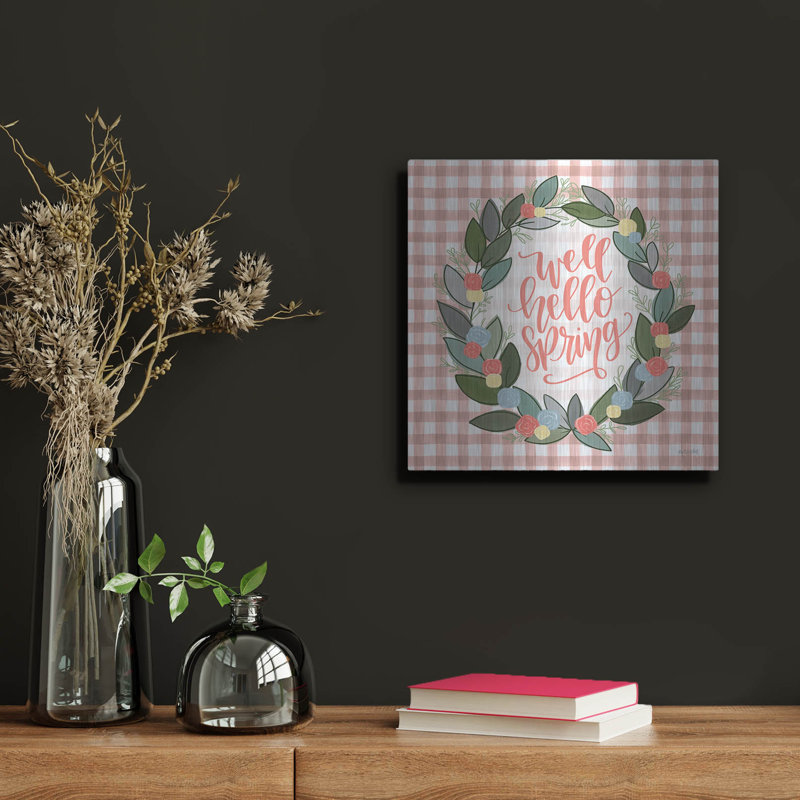 «Well Hello Spring» par imperfect Dust, art mural en métal, 12 po x 12 po, H 12 po x l 12 po