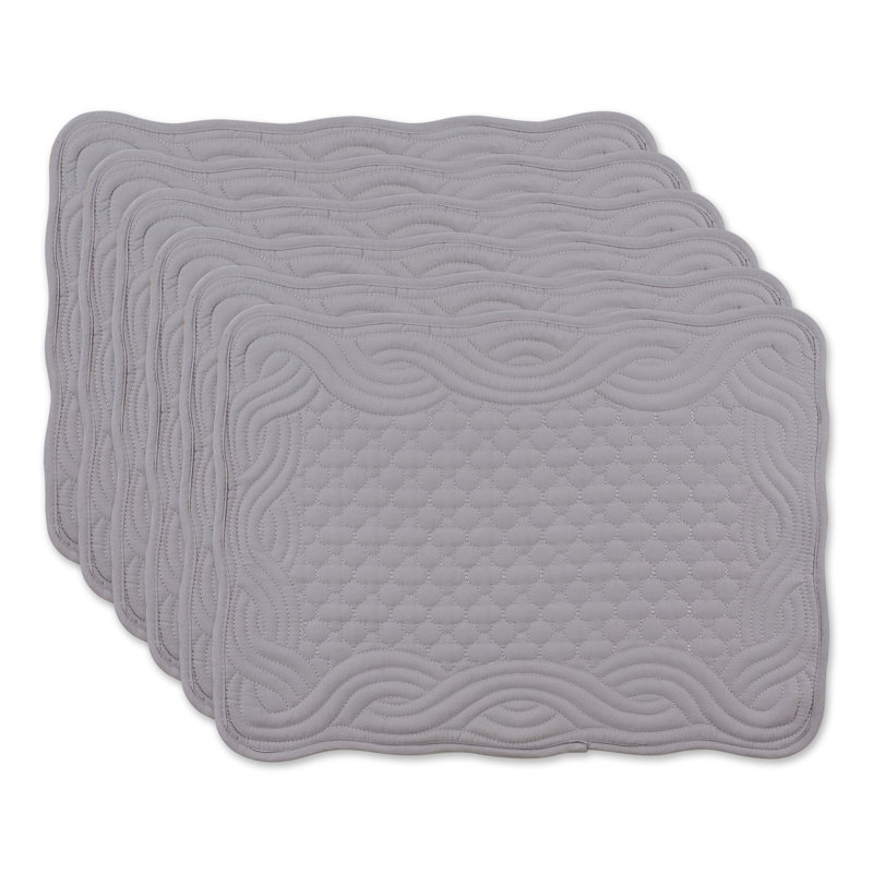 Ensemble de napperons matelassés 6 pièces Aricijana, gris