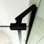 Porte de douche de 32 à 36 po x H 72 po avec pivot universel, finition noire matte, composants en acier inoxydable 304, dispositif d'arrêt des fuites, fermeture magnétique, canal mural réglable, réglage large de 4 po, rapide