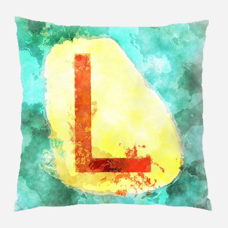 Coussin décoratif alphabet Douglass, Microsuède, Intérieur