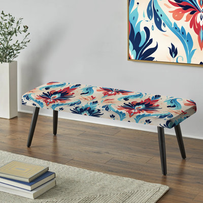 Banc tribal rouge et bleu Ikat Harmony - Ikat
